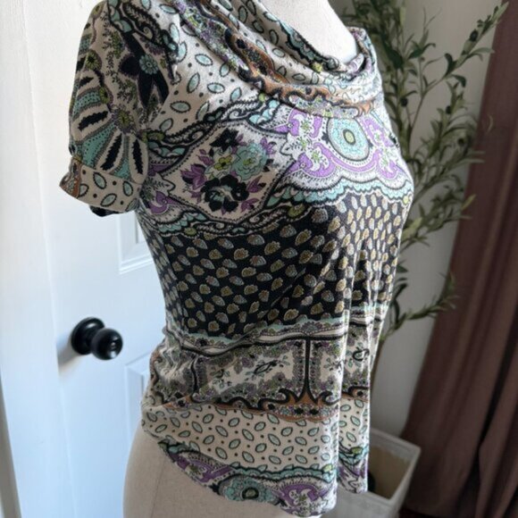 Anthropologie Weston Wear Paisley Cowl Neck Top Size Small - Picture 4 of 6